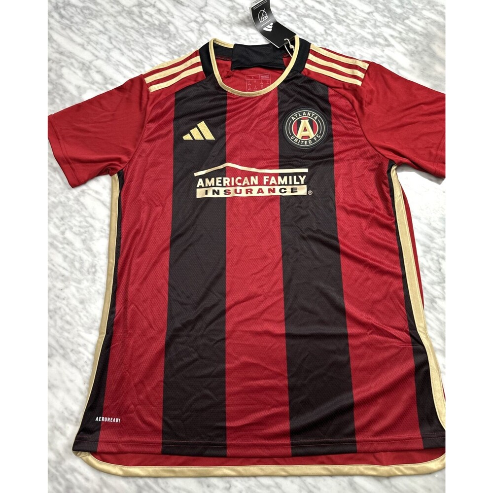 Adidas MLS Atlanta United FC Home Soccer Jersey Women's Large Red Black NEW